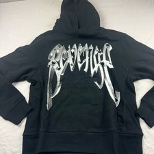 Revenge Black Pullover Logo Skull Hoodie Sweatshirt Mens Sz Large