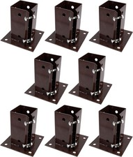 X8 Heavy Duty Galvanised Bolt Down Square Post Fence Foot Base Support 75mm 