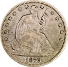 1876 CC Seated Liberty Half Dollar ~ US Silver 50c ~ Carson City Mint VF B10