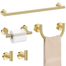 5-Pieces Brushed Gold Bathroom Hardware Accessories Set 23.6inch SUS304 Stain...
