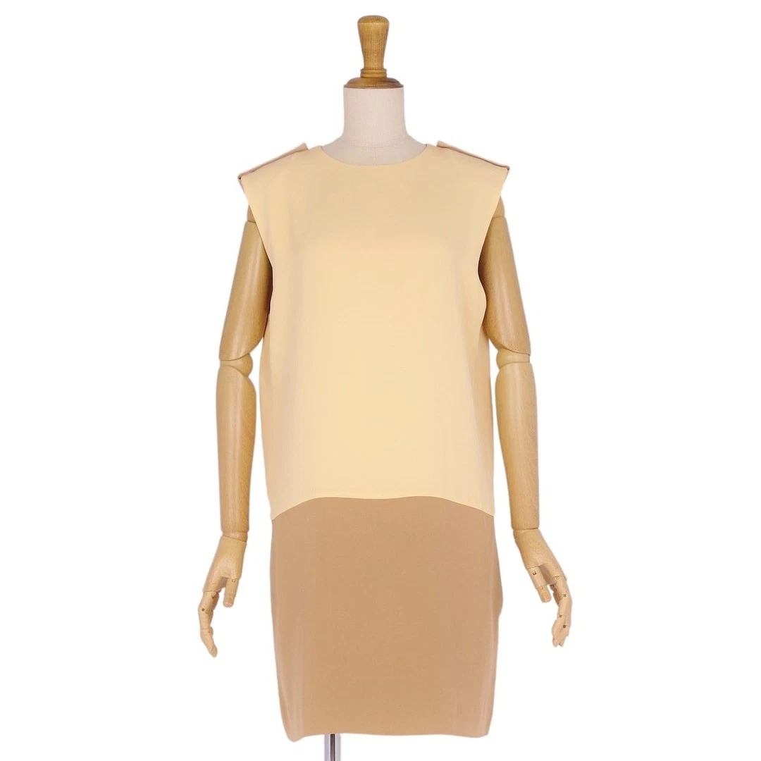 Abito Celine blusa periodo Phoebe senza maniche tinta unita bicolore top usato0