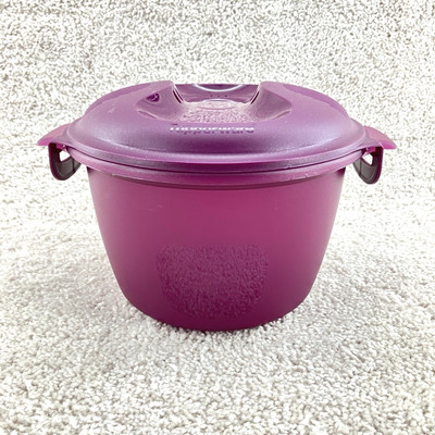 Tupperware Microwave Steamer Rice Cooker 2 Piece Set Purple 6451B-4 6452B-4