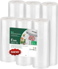 Bolsas en rollo para sellado al vacío, paquete de 6 (3 rollos de 28 x 6 m + 3 ro