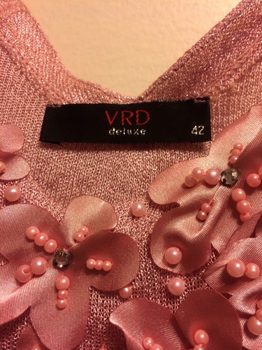 Beautiful Cocktail Women Blouse Size L/XL Metallic Pink Color - Picture 5 of 6
