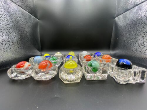 Vintage Lot of 15 large Marble boulders agate swirl Marbles Salt Dips NOT INCL - Picture 4 of 9