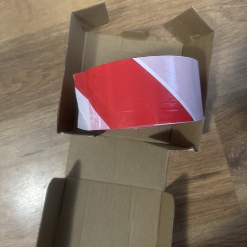 FIXMAN Red and White Barrier Tape 70mm x 500m for marking hazardous areas - NEW - Picture 2 of 2
