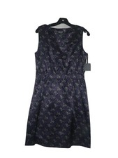 NWT PREMISE 10 career work church Akila dress $335 navy petal slick sheen navy
