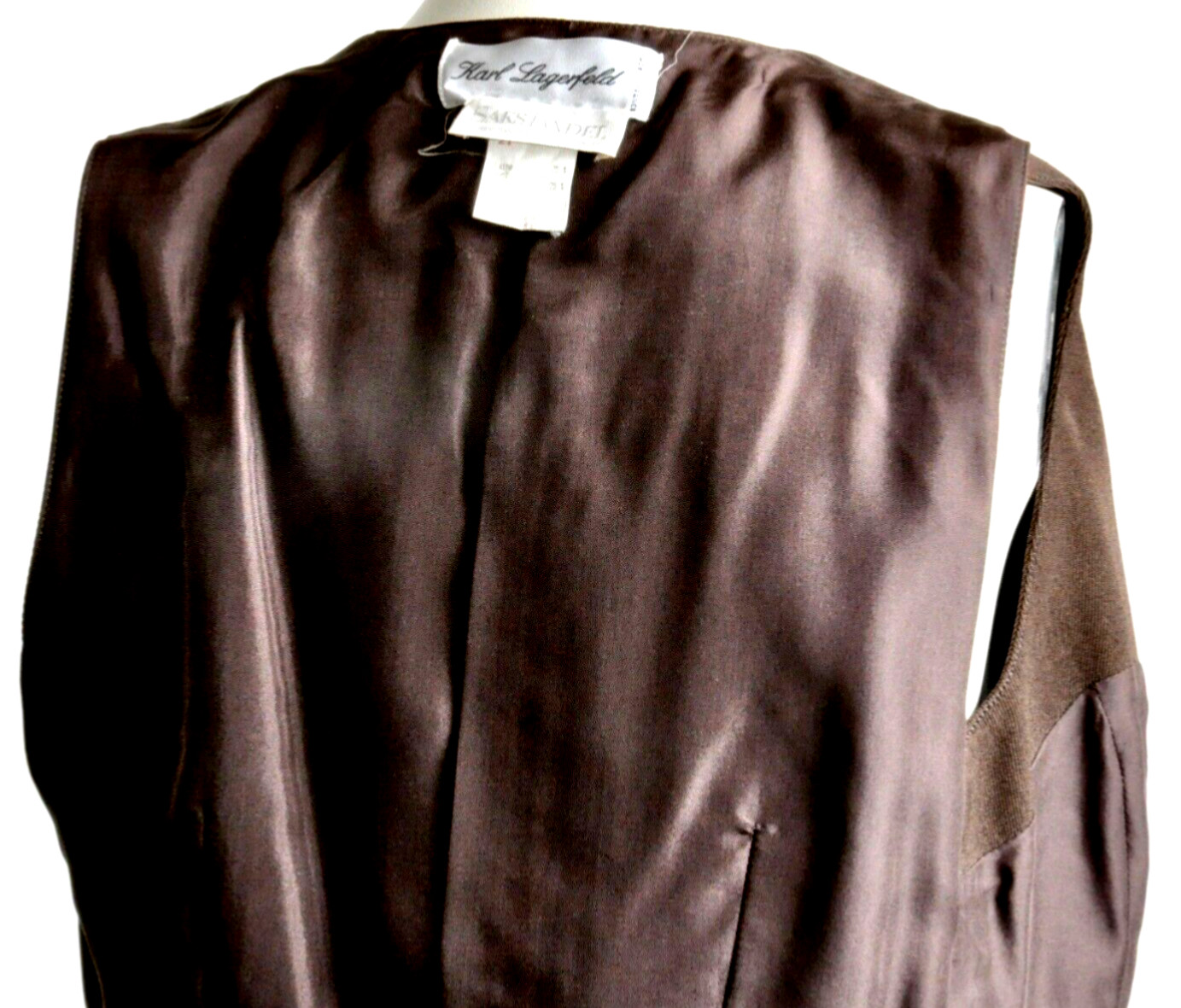 VNTG Karl LAGERFELD Couture  Brown Wool & Silk 3 Piece Ensemble FR Sz 36 image 7