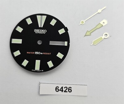 ESSENTIALS NEW AF SEIKO BLACK DIAL AND HANDS SET 6309 7290 MODEL