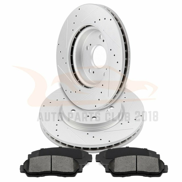 2X Front Brake Disc Rotors and 4X Ceramic Pads For 20072011 Acura RDX