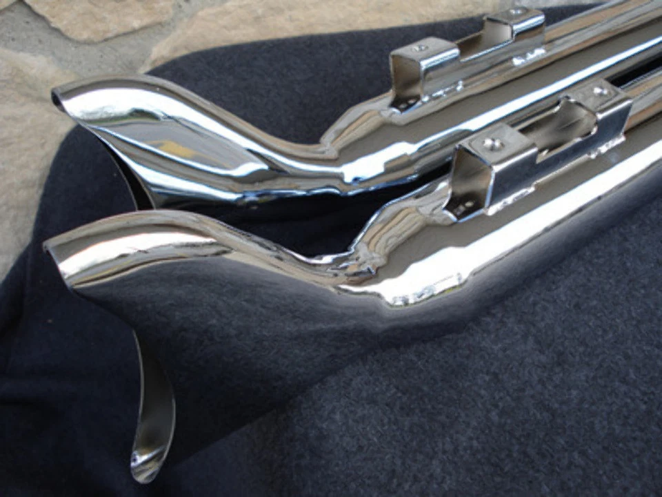 SILENCIADOR DE ESCAPE CROMADO COLA DE PESCADO HARLEY ULTRA ROAD KING TOURING 95-2016 Foto 2 de 4