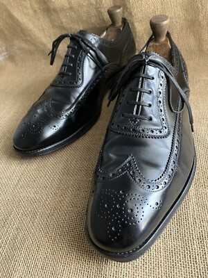 Salvatore Ferragamo TRAMEZZA Black Leather Wingtip Oxford  display picture 1