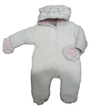Ex Chainstore Baby Girls Snowsuit Pramsuit Winter Cream Rabbit NEW Newborn - 12m