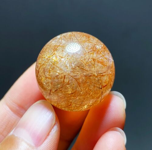 24,8 mm Natürlich Rot Kupfer Rutiliert Kristall Rund Perlen Kugel Heilung C440 - Bild 13 von 14