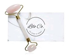 Lilo Co. Premium 100 Rose Quartz Jade Roller Massager Anti-Aging Tightens Skin