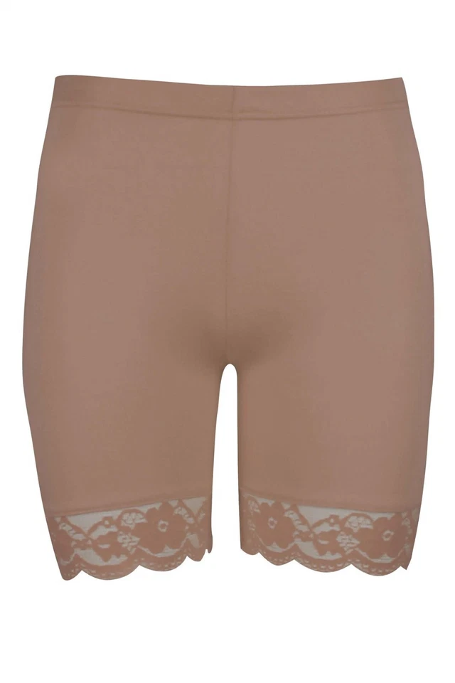 Ladies Hot Pants Jersey Gym Biker Tights Womens Scallop Lace Trim Cycling Shorts - Image 4 of 4