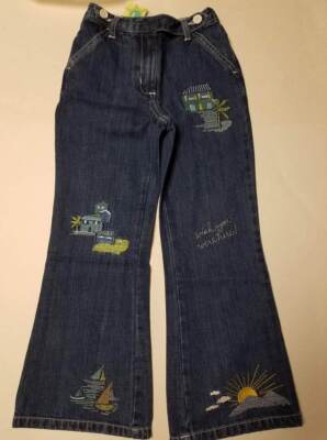 NWT girls size 7 Gymboree VACATION TIME embroidered denim jeans 2003 ...