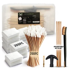 Gun Cleaning Supplies Kit with 28" Bore Cleaning Rod, Patches, Swabs and Brush