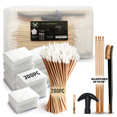 #ad Universal Gun Cleaning Kit with 28quot; Bore Cleaning Rod Patches Swabs and Brush $16.99