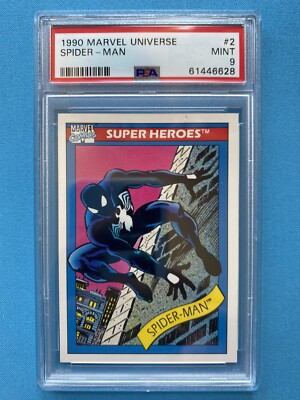 Spider-Man #2 Impel 1990 Marvel Universe Series 1 graded card PSA 9 MINT  Black