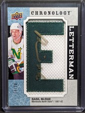 2018-19 Upper Deck Chronology Letterman Letter Relics /20 Basil McRae Patch Auto