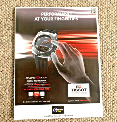 TISSOT 1853 RACING TOUCH - RAHMENBARES SAMMLERSTÜCK ORIGINAL KLASSISCHE UHR WERBUNG