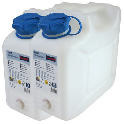 2x10 Liter Trinkwasserkanister - Lebensmittelecht Mit DIN51 Öffnung Für Camping & Garten
