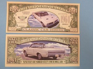 1964 Pontiac Muscle Car GTO Classic Series ~ Cool $1,000,000 Million Dollars