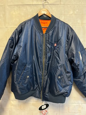 Rothco MA-1 Flight Jacket Mens 2XL Navy Blue Thunderbirds Full Zip Long Sleeve