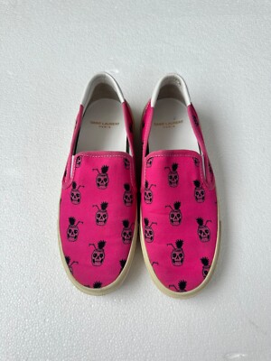 Saint Laurent Pink Skull Pineapple Slip-On Sneakers Size 38 | eBay
