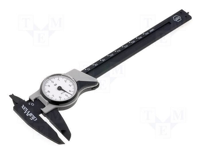Wiha Vernier Caliper 150mm/6"", Swiss Made Analog DialMax Fibreglass Dial 27082