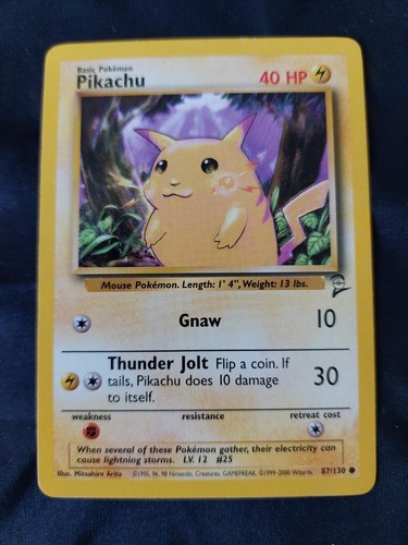 Pokemon - Pikachu - 87/130 - Base 2 Set WOTC - Common - NM-- - Picture 2 of 12