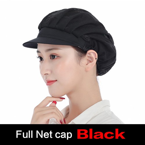 Men Women Work Wear Hats Elastic Mesh Caps Kitchen Chef Catering Hat Headwear x1 - Picture 8 of 34
