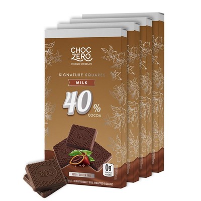 ChocZero Milk Chocolate Squares No Added Sugar Creamy Low Carb Candy No Sugar...