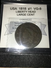 1818  USA, Liberty Head, Large One Cent;