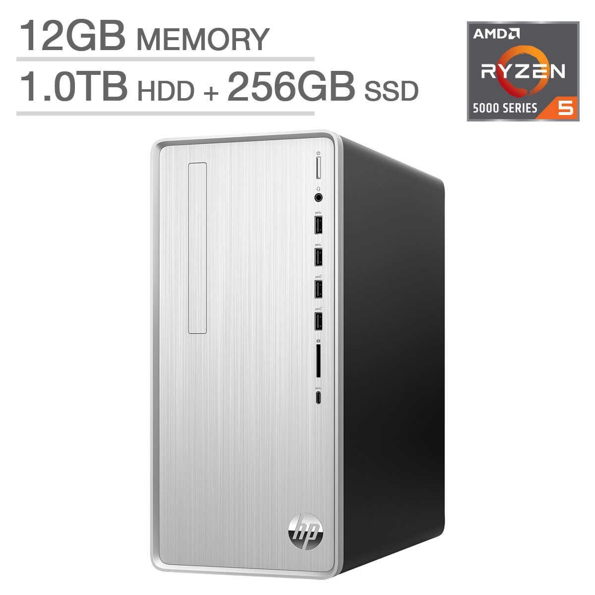 New HP Pavilion TP01-2137C Desktop AMD Ryzen 5 5600G 12GB 1TB HDD 