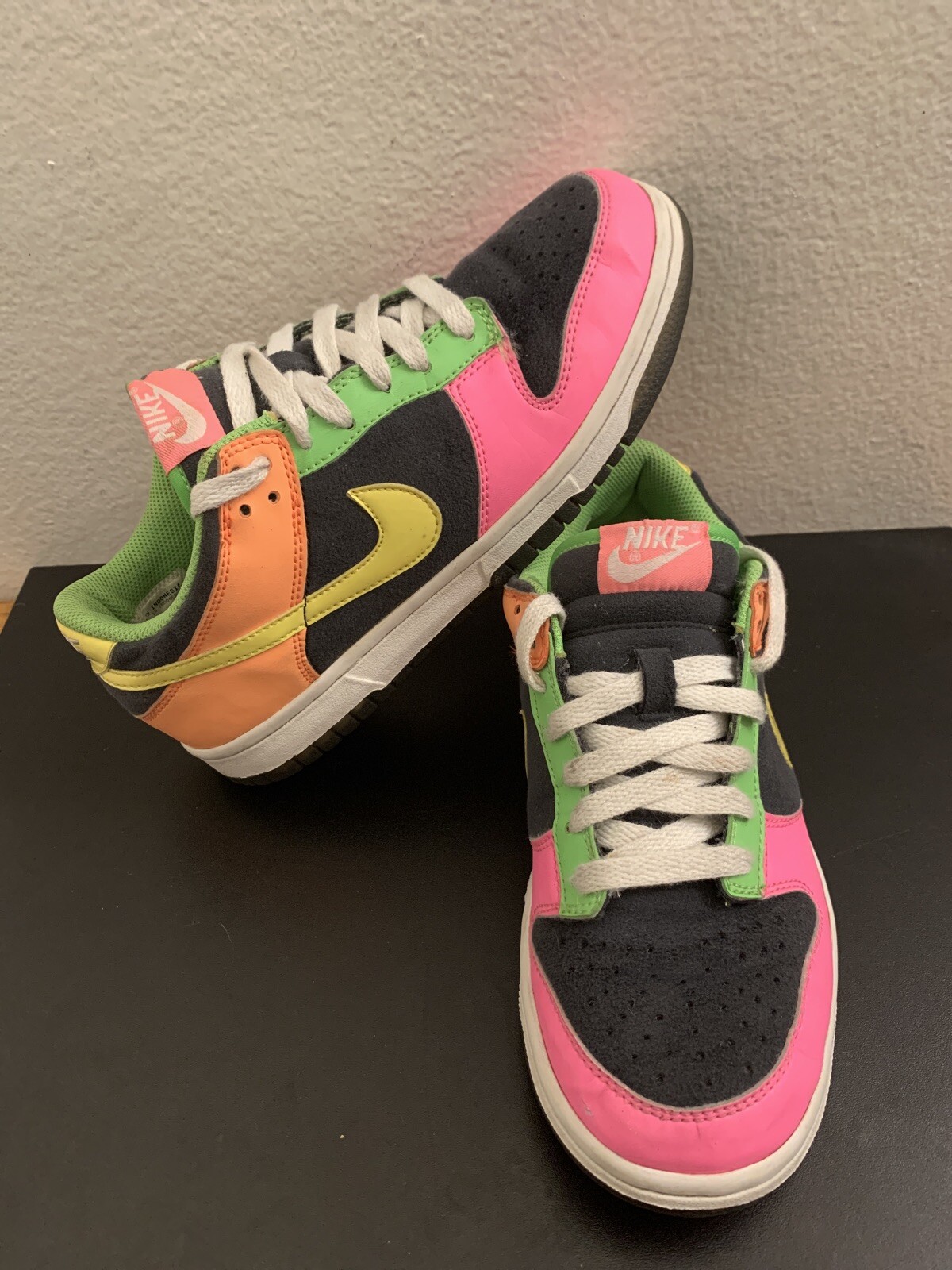 nike dunk low green yellow