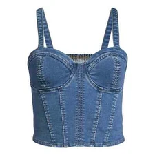 No Boundaries Denim Corset Bra Top, Juniors --2XLarge -3 X Large