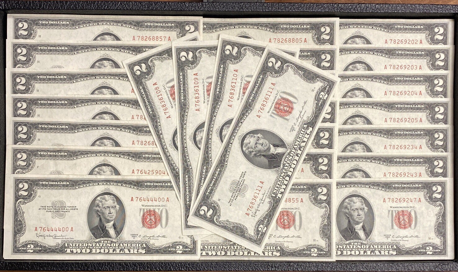 ✯ Two Dollar Red Seal Lot $2 Bill AU+ / UNC ✯ Rare About Uncirculated Notes ✯