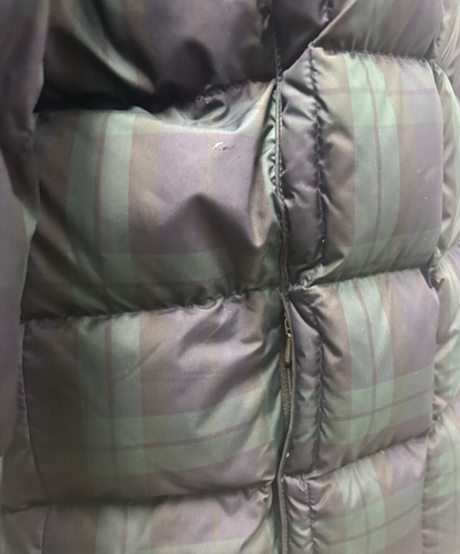 Eddie Bauer Women's Goose Down Puffer Coat Green Plaid Full Zip Size XL - Picture 4 of 7
