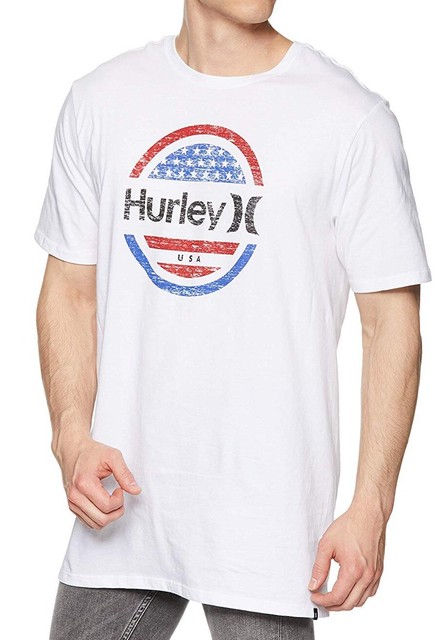 Hurley Mens White Size 2xl Premium O&o Circle Star Graphic Print Tee Shirt #409 for sale online 