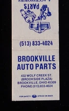 1980s? Brookville Auto Parts 432 Wolf Creek St. Brookville OH Montgomery Co MB