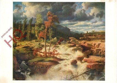 Ansichtskarte__Marcus Larson, Wasserfall in Smaland, Schweden