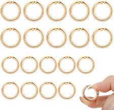 20 Pcs Gold Spring O Ring Clips, round Mini Snap Keychain Clasps for Bag Purse J