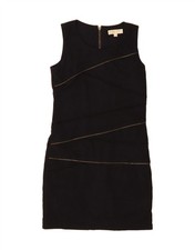 MICHAEL KORS Womens Sleeveless Sheath Dress US 4 Small Black Polyester CR09