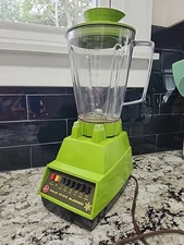 Vintage MCM 1970s Hoover Blender Avocado Green6 Setting Solid State Test G2U