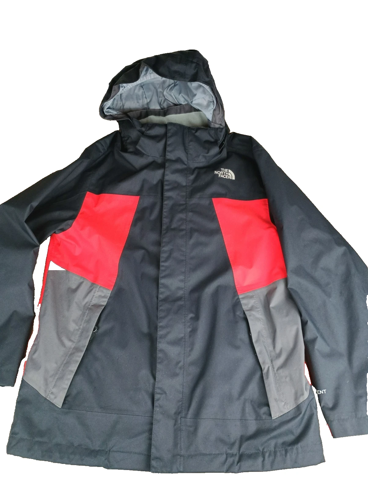 The North Face Jacket HyVent Boys L(14-16) 3-In-1 Blk/Red Shell Only Hooded