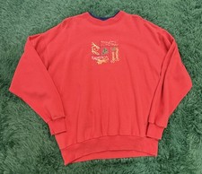 Vintage M C Sportswear Red Christmas Sweatshirt Women's Large Festive