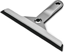 Foldaway Shower Squeegee Glass Cleaner w/ Suction Cup Streak Free Zinc