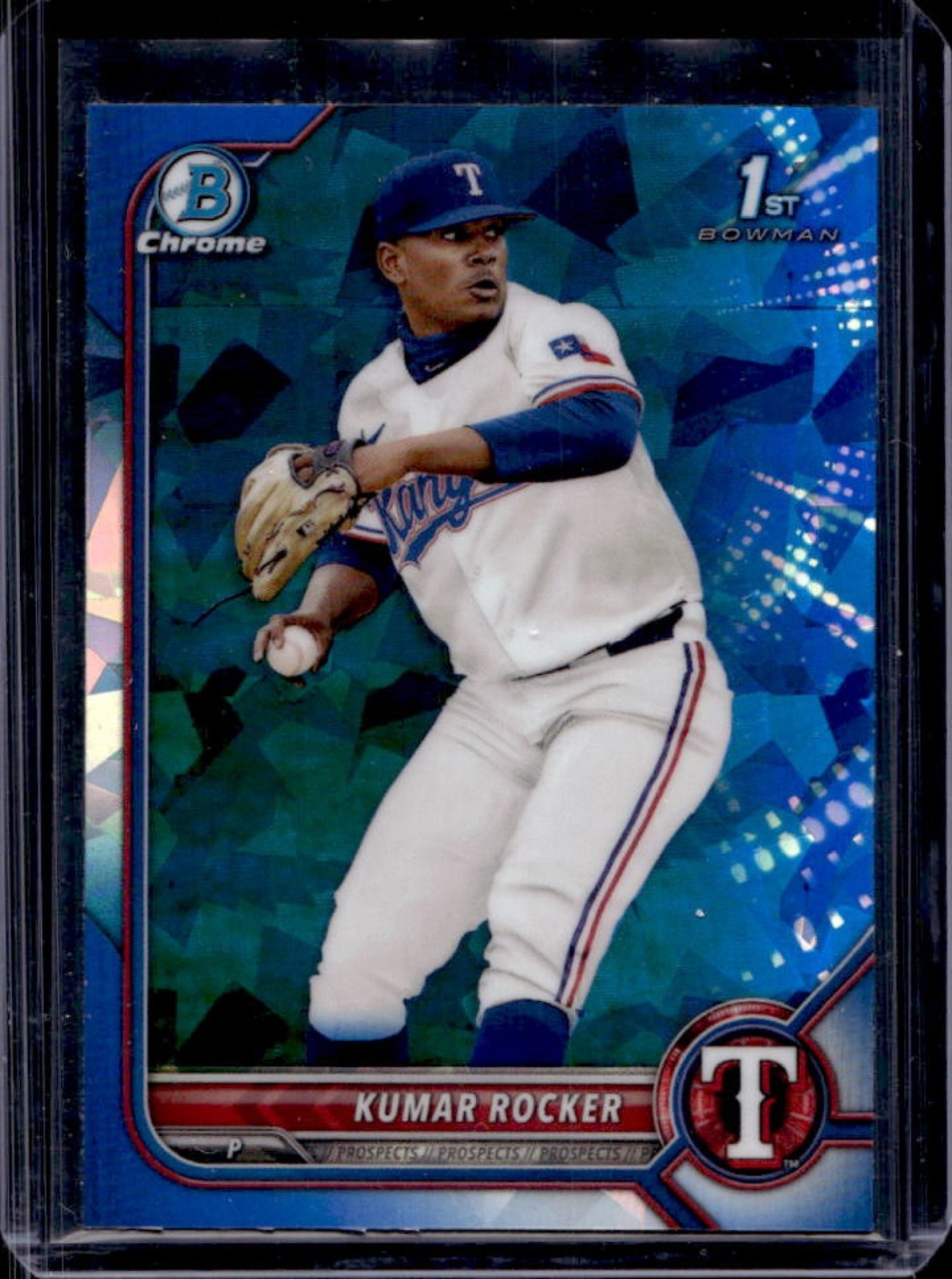 2022 Bowman Draft Sapphire Kumar Rocker Chrome 1st Prospect #BDC-164 Rangers
